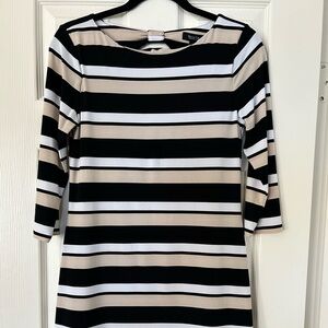 White House Black Market Black and White Striped Dress